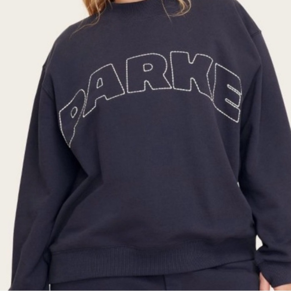 Parke X Target Navy Crewneck Sweatshirt with Cream Stitching LG/XL